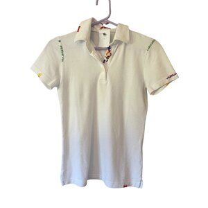 ALTEA Polo Shirt White Embroidered Cotton Size XS NWT